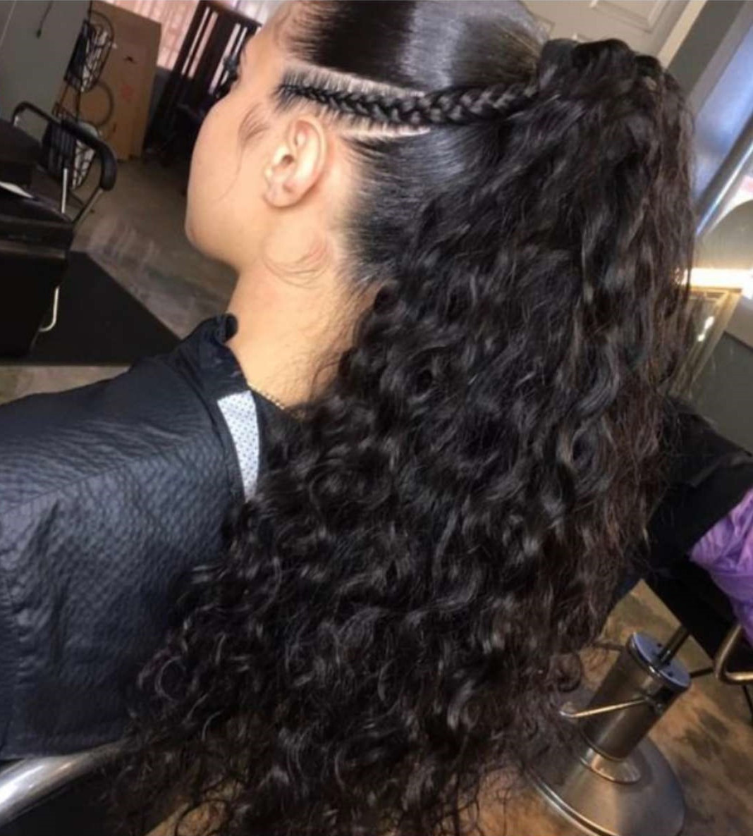 Unprocessed Natural Curly Weave Ponytail Clip ins Natural Ponytails Extensions drawstring ponytail long high braid style hair 160g