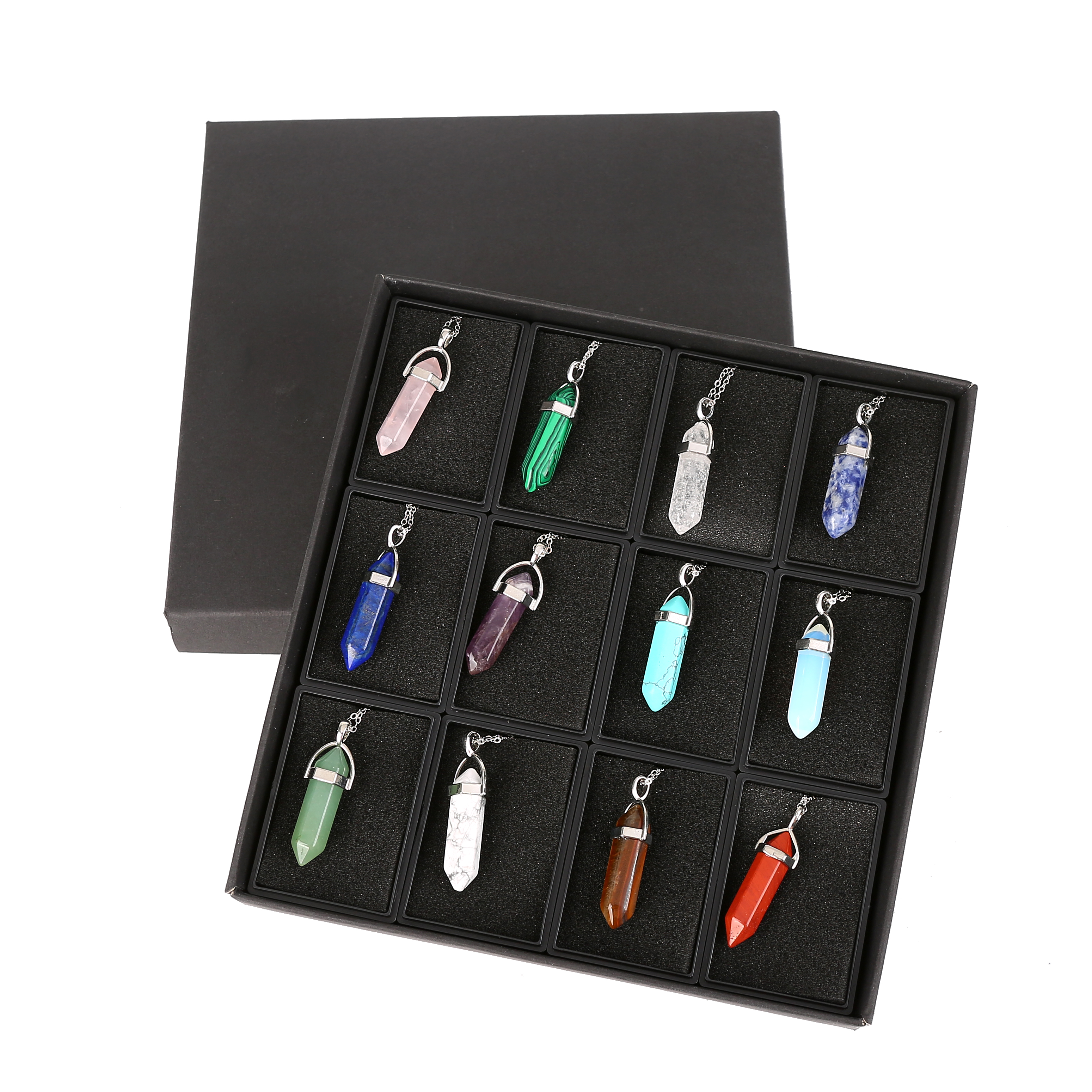 Indian agate hexagonal cone pendant pendant men and women necklace designer fashion style