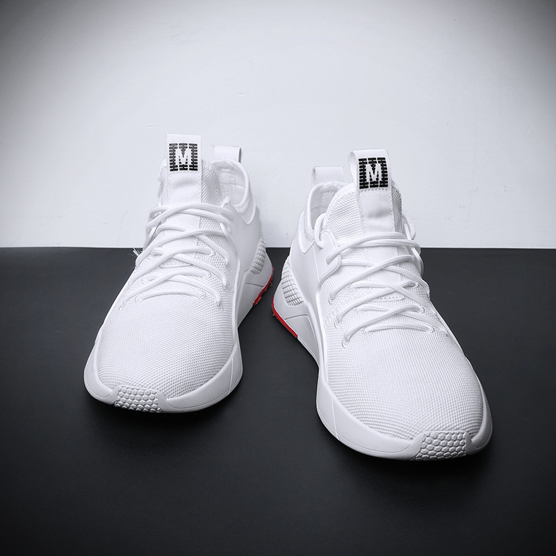 2019 spring new style fashion fly woven breathable mesh shoes athletic, White;red
2019 spring new style fashion fly woven breathable mesh shoes athletic, White;red