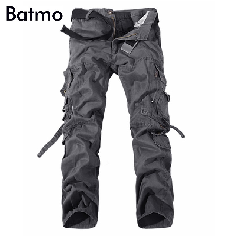 Batmo 2019 new arrival autumn high quality cotton gray cargo pants men,men's trousers,plus-size -42 018, Black
Batmo 2019 new arrival autumn high quality cotton gray cargo pants men,men's trousers,plus-size -42 018, Black