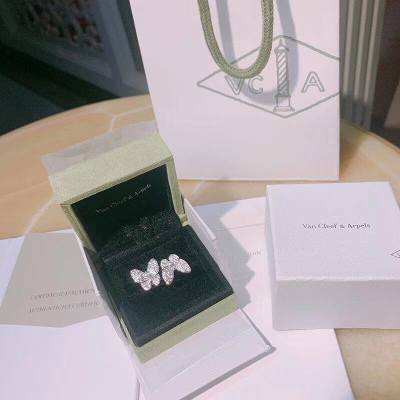 Fashion-Brand name Top Quality punk opened butterfly ring with diamond for women jewelry gift wedding Free shipping PS6424A