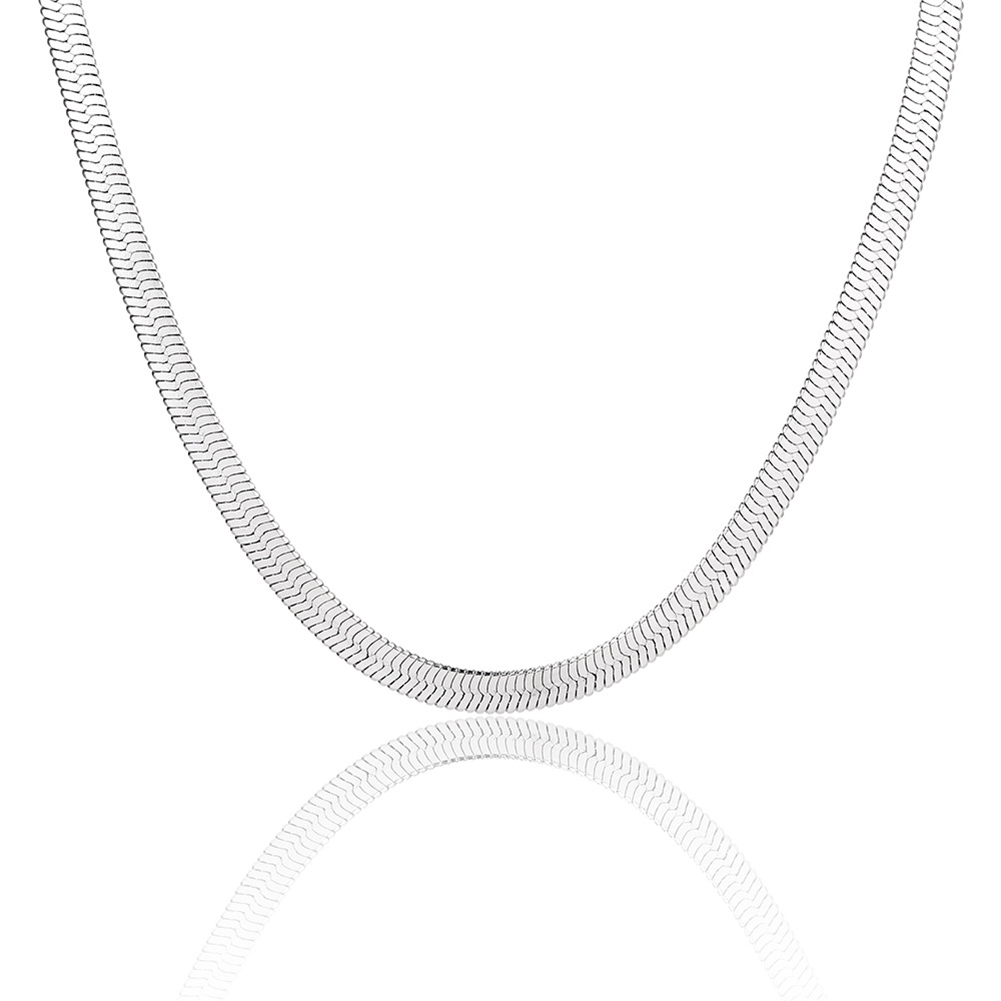 5mm Flat Snake Chain Necklace 316L Stainless Steel Blade Chain Clavicular Chain Necklace Jewelry Wholesales Accessories