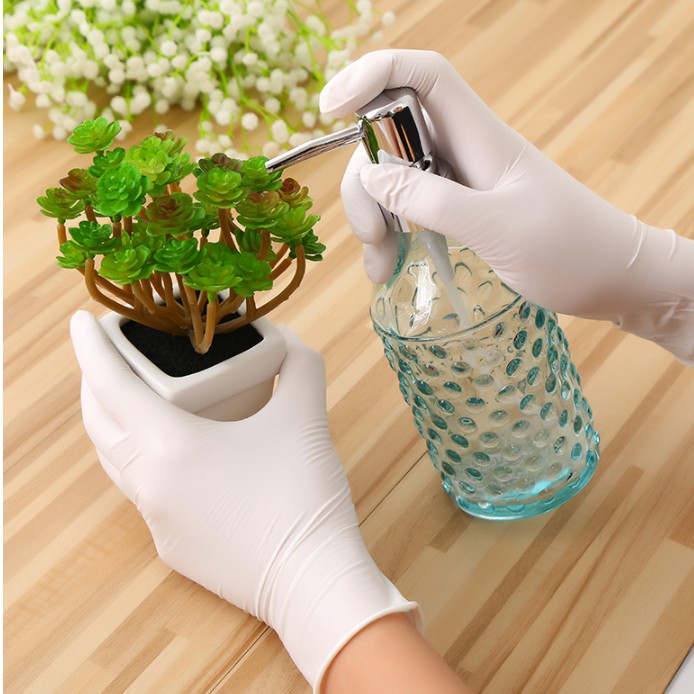 100pcs Disposable Latex Gloves White Non-Slip Laboratory Rubber Latex Protective Gloves Hot Selling Household Cleaning Products1