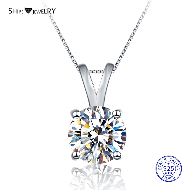 Shipei 100% 925 Sterling Silver Necklace Fine Jewelry 8mm Round Created Moissianite Pendant Necklace for Women Christmas Gift CX200609
Shipei 100% 925 Sterling Silver Necklace Fine Jewelry 8mm Round Created Moissianite Pendant Necklace for Women Christmas Gift CX200609