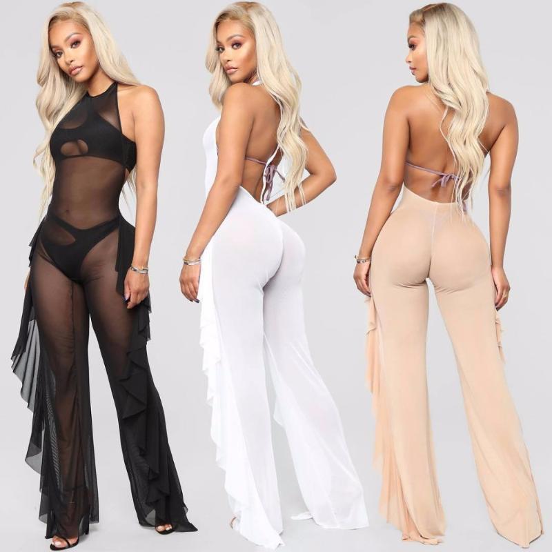 Black/White/Nude See Through Mesh Bodycon Jumpsuits Sexy Night Out Club Wear Halter Neck Backless Ruffles Details Mesh Jumpsuits
Black/White/Nude See Through Mesh Bodycon Jumpsuits Sexy Night Out Club Wear Halter Neck Backless Ruffles Details Mesh Jumpsuits