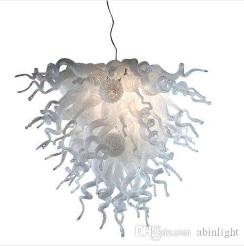 Turkish Style Art Crystal Chandeliers Pendant Lamps Well Designed Modern Pure White Murano Glass Chandelier for Wedding Decor