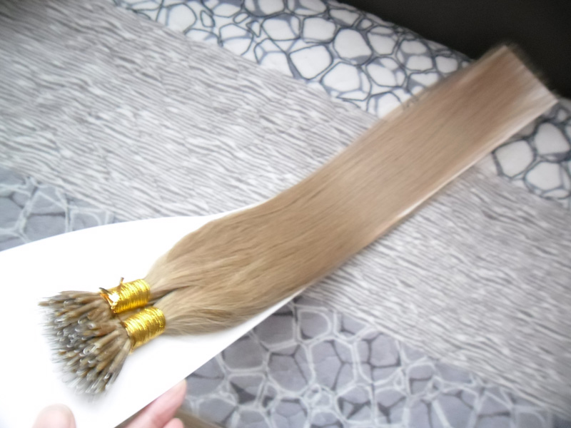 Keratin Human Pre bonded Extensions Nano Tip Hair 100 G Remy Micro Beads Hair Extensions In Nano Ring Links Human Hair