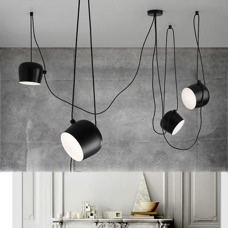 1/2/3/4/5 Heads DIY Drum Led Pendant Lamp For Restaurant Modern Clothing Store Window Industrial Pendant Light Indoor Lighting Fixture