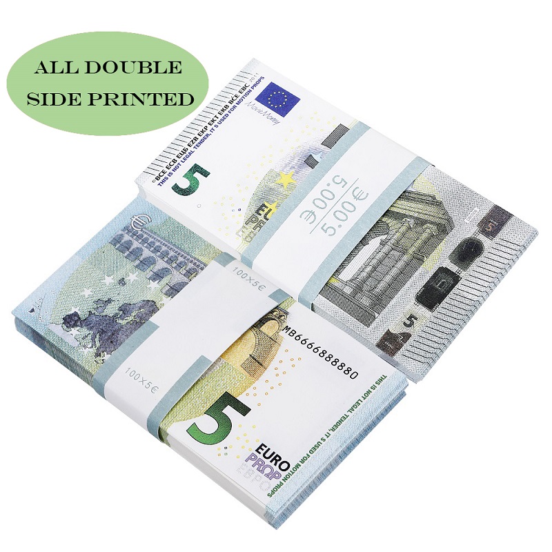 

Wholesale Top Quality Billet Euro Copy 10 20 50 100 Party Math Fake Banknotes Notes Faux Euros Play Collection Gifts Realistic Double Sided Stack Full Print