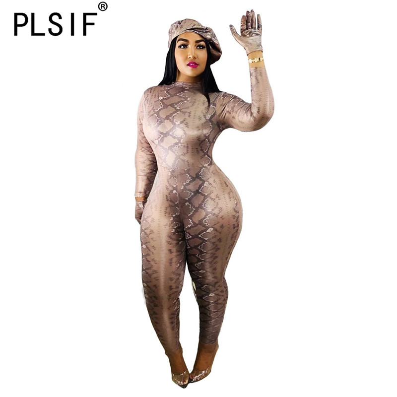 Sexy snake print one piece set women' jumpsuits long sleeve sexy skinny overall beach style full length sports jumpsuits, Brown
Sexy snake print one piece set women' jumpsuits long sleeve sexy skinny overall beach style full length sports jumpsuits, Brown