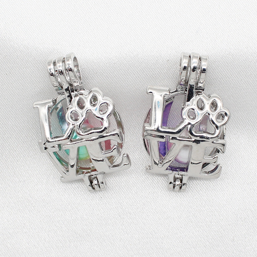 Silver Plated Love Dog Paw Oyster Pearl Cage Pendant Essential Oil Diffuser Jewelry Bead Cage Lockets Necklace Charms
Silver Plated Love Dog Paw Oyster Pearl Cage Pendant Essential Oil Diffuser Jewelry Bead Cage Lockets Necklace Charms
