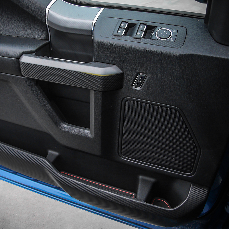 Door Anti-Kick Carbon Fiber Stickers 5pcs/Set For Ford F150 2015 2016 2017 Car styling Interior Accessories