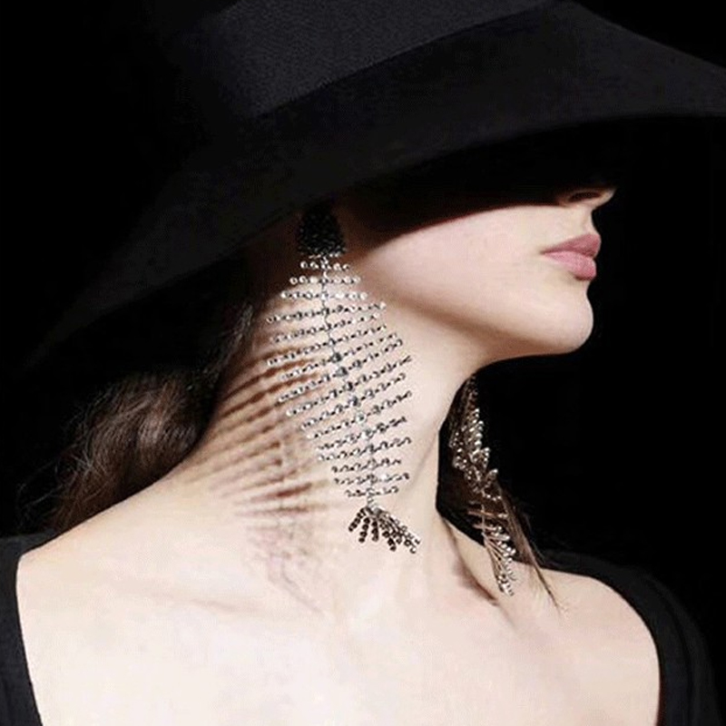 Fashion Model Fishbone Long Tassel Earring 14*5cm Women Rhinestone Long Earring High Quality Fashion Jewelry Accessories, Red;brown
Fashion Model Fishbone Long Tassel Earring 14*5cm Women Rhinestone Long Earring High Quality Fashion Jewelry Accessories, Red;brown