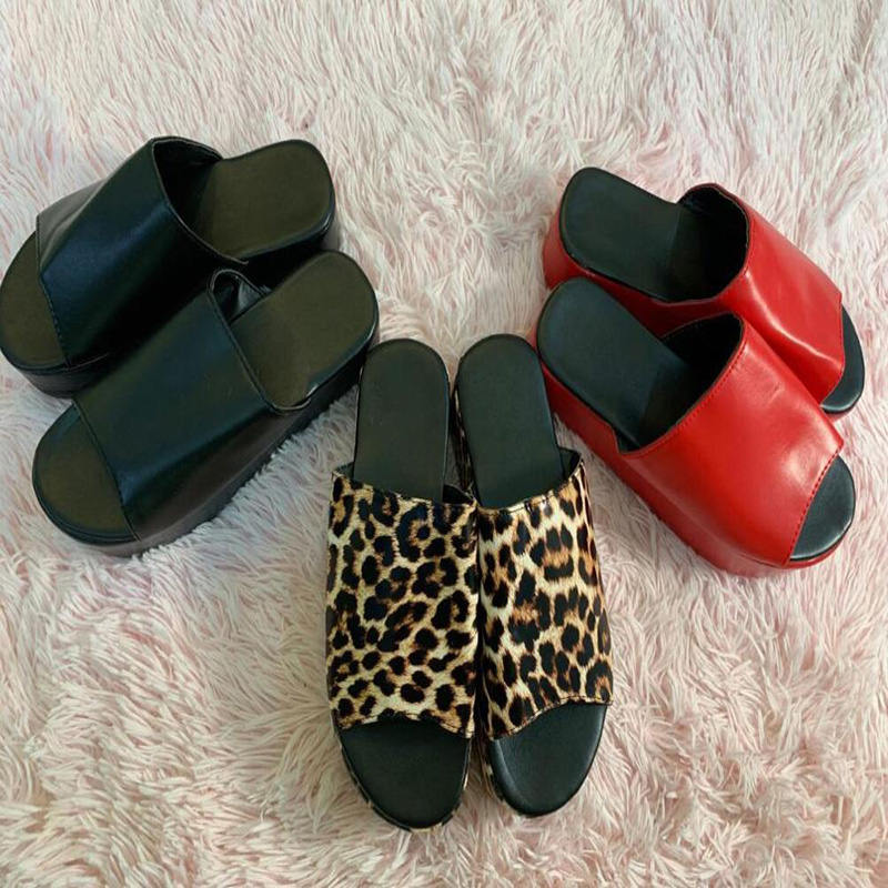 2020 Summer Woman Slippers Women Platform Leopard Slides Female High-Heeled Flat Non-Slip Beach Waterproof Shoes Plus Size1