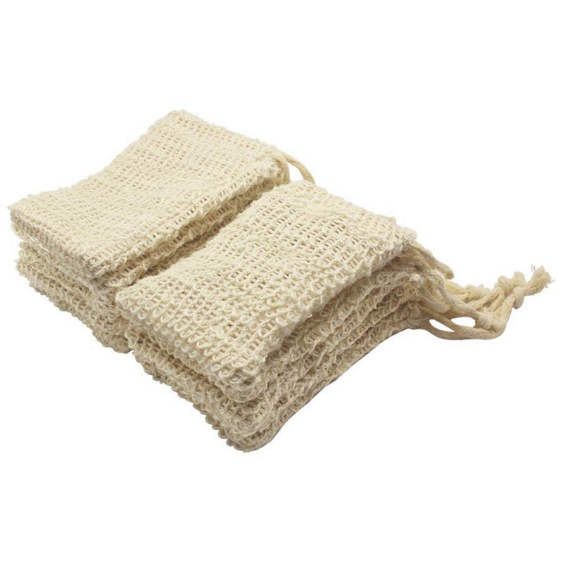 Shower Bath Sisal Soap Bag Natural Sisal Soap Bag Exfoliating Saver Pouch Holder 50Pcs1