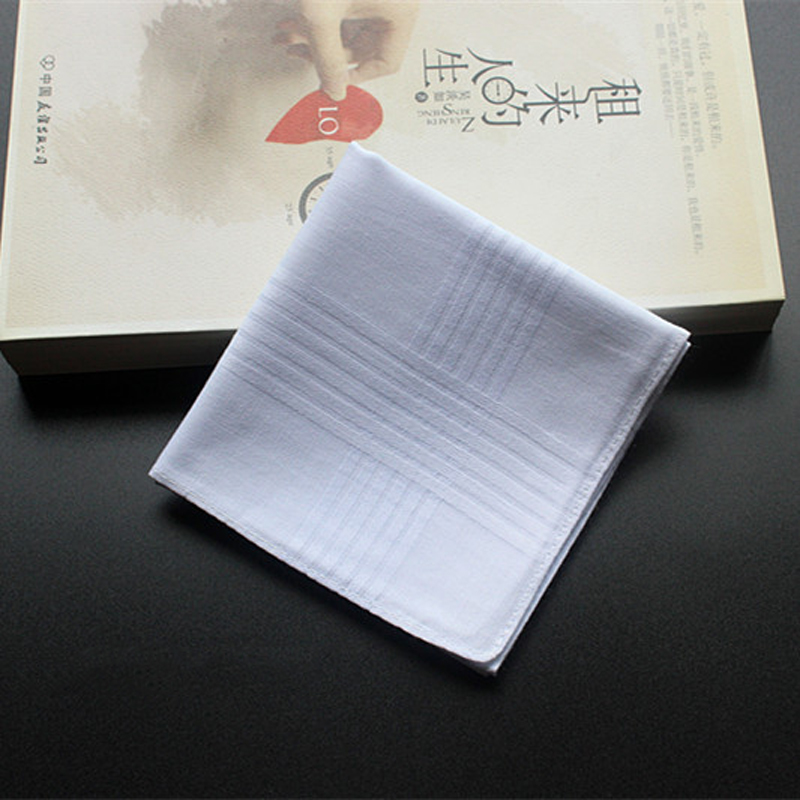 40cm 100% Cotton White Handkerchief Soft Sweat Absorption Women Men Square Handkerchief Pure Color DIY Blank Towel Christmas Gift DBC BH3463