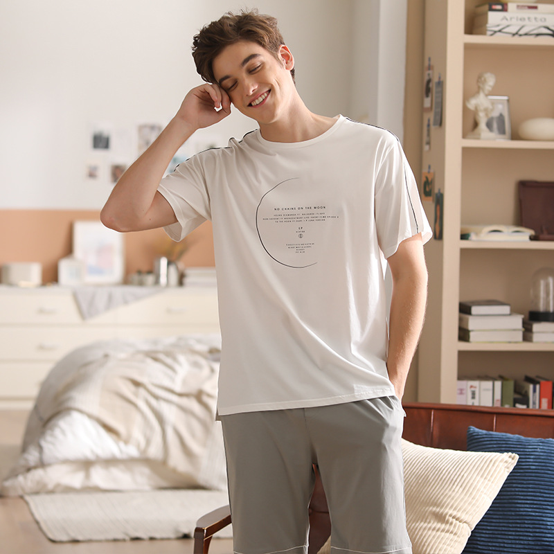 Men's Cotton Pajamas Short Sleeve Shorts Students Summer Thin Section Men's Home Casual Clothes Fresh Style Short Sleeves, 01
Men's Cotton Pajamas Short Sleeve Shorts Students Summer Thin Section Men's Home Casual Clothes Fresh Style Short Sleeves, 01