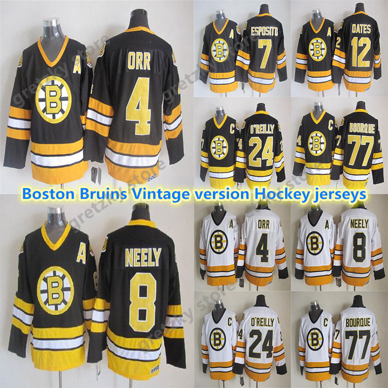 Men's Boston Bruins Vintage jerseys 4 ORR 8 NEELY 77 BOURQUE 24 O'REILLY 7 ESPOSITO 12 OATES CCM Hockey Jersey, Black
Men's Boston Bruins Vintage jerseys 4 ORR 8 NEELY 77 BOURQUE 24 O'REILLY 7 ESPOSITO 12 OATES CCM Hockey Jersey, Black