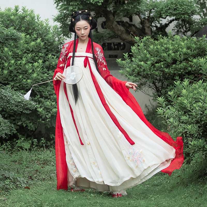 Retro Hanfu Dress For Women Fairy Costume Embroidery Red Tops White Hanfu Skirt Chinese Traditional Dress Clothing BL4032, Top and skirt 6m
Retro Hanfu Dress For Women Fairy Costume Embroidery Red Tops White Hanfu Skirt Chinese Traditional Dress Clothing BL4032, Top and skirt 6m