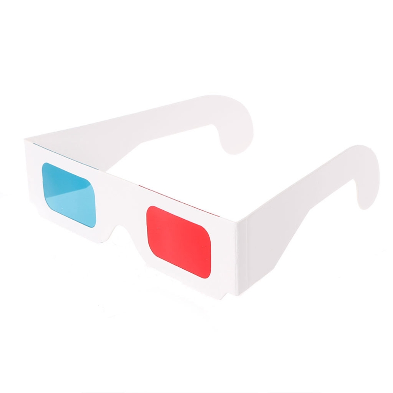 Le plus nouveau papier universel anaglyphe 3D lunettes papier 3D lunettes vue anaglyphe rouge Cyan rouge/bleu verre 3D pour film DVD TV