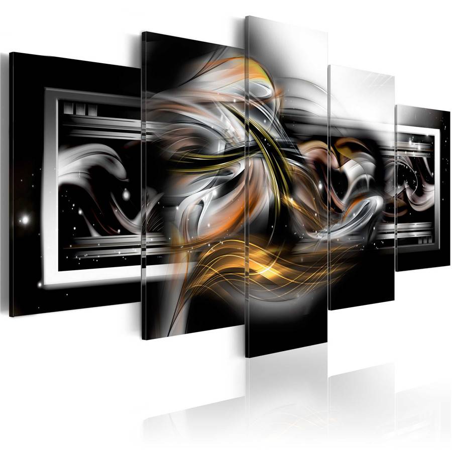 Abstract Canvas Wall Decoration Poster Black and Red Art Print 5 Panels HD Printed for Home Decor Room Wall Pictures ,(No Frame)