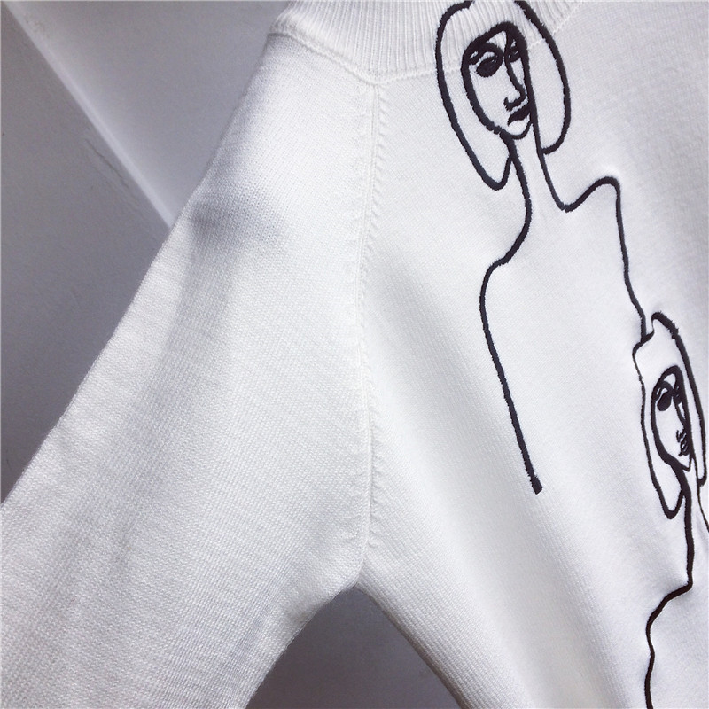 Korobov Korean Women 2019 New Sweaters Cartoon Embroidery Female Jumper Long Sleeve Pullover Turtleneck Mujer Sueter 76271 T200101