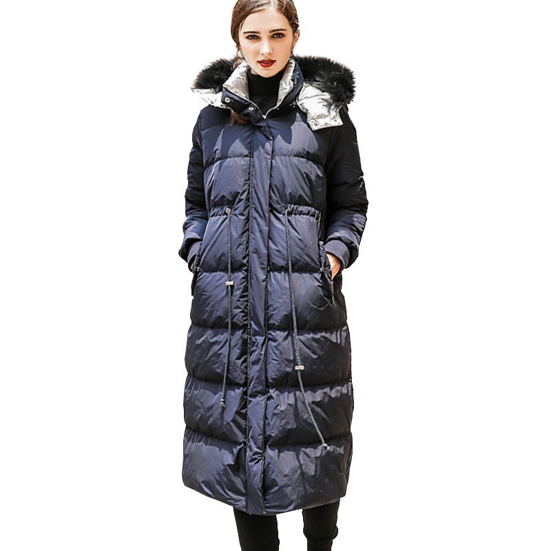 Duck Down Jacket Women Winter 2018 Outerwear Coats Europe street stand collar Hooded Female Long Casual Warm Parka HJ56, Navy blue
Duck Down Jacket Women Winter 2018 Outerwear Coats Europe street stand collar Hooded Female Long Casual Warm Parka HJ56, Navy blue