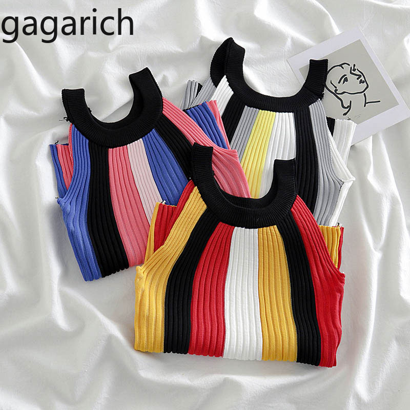 Gagarich Women Vest Rainbow Sleeveless Summer Tops Ladies Korean Style Color Stripes Retro Knitted Vests Short, Yellow stripe
Gagarich Women Vest Rainbow Sleeveless Summer Tops Ladies Korean Style Color Stripes Retro Knitted Vests Short, Yellow stripe