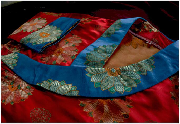 South Asia Nepal Tibet Himalayan Areas Travel costume Woman lady girl clothing oriental Chinese moden Long Robe tibetan dress