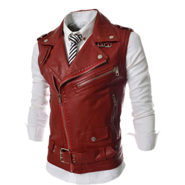 2018 New Men's Fashion Leather Vest Jackets Man Sleeveless Motorcycle Tank Tops Spring Autumn zipper decoration Outerwear Coats, Black
2018 New Men's Fashion Leather Vest Jackets Man Sleeveless Motorcycle Tank Tops Spring Autumn zipper decoration Outerwear Coats, Black
