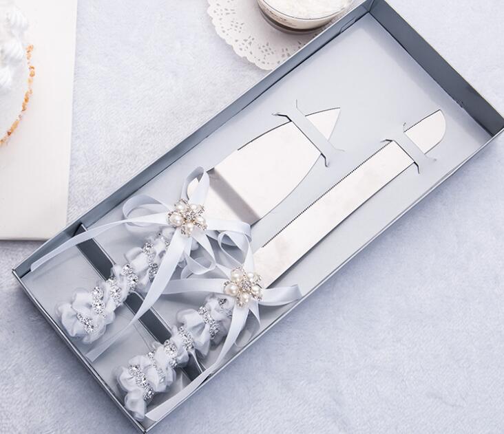 Party Supplies Stainless Steel Wedding Cake Knife Set Anniversary Parties Tableware Kitchen Accessories