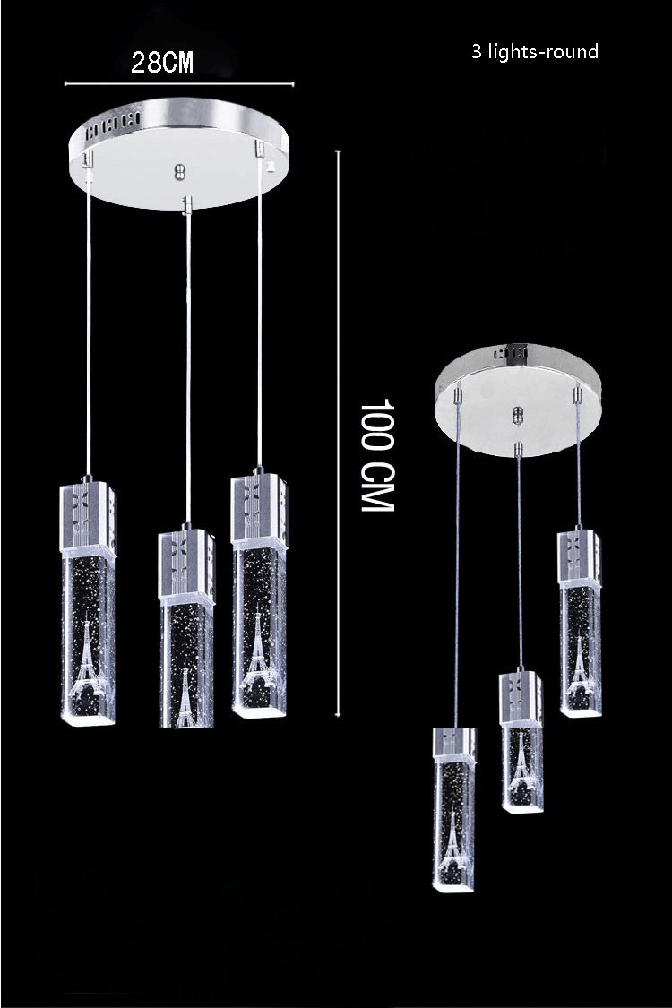 Crystal Bubble Light Eiffel Tower Pendant light Ceiling lamp Bar Dining Room lamparas de techo colgante moderna