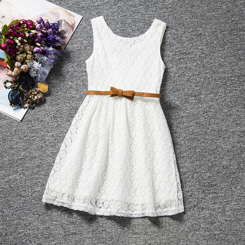 Girls Dress New Summer Style Lace Vest Baby Girls Dresses With Belt Chlidren Clothes Clothing Kids Party Dress 3-7Y, Red 
Girls Dress New Summer Style Lace Vest Baby Girls Dresses With Belt Chlidren Clothes Clothing Kids Party Dress 3-7Y, Red