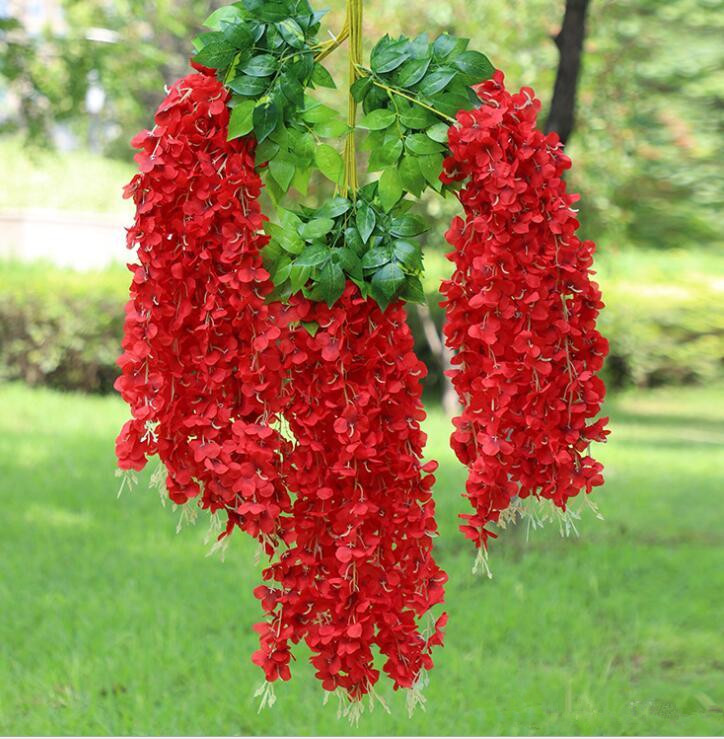 Wisteria wine Elegant Artificial Silk Flower Wisteria Vine Rattan For Wedding Center pieces Decorations Bouquet Garland