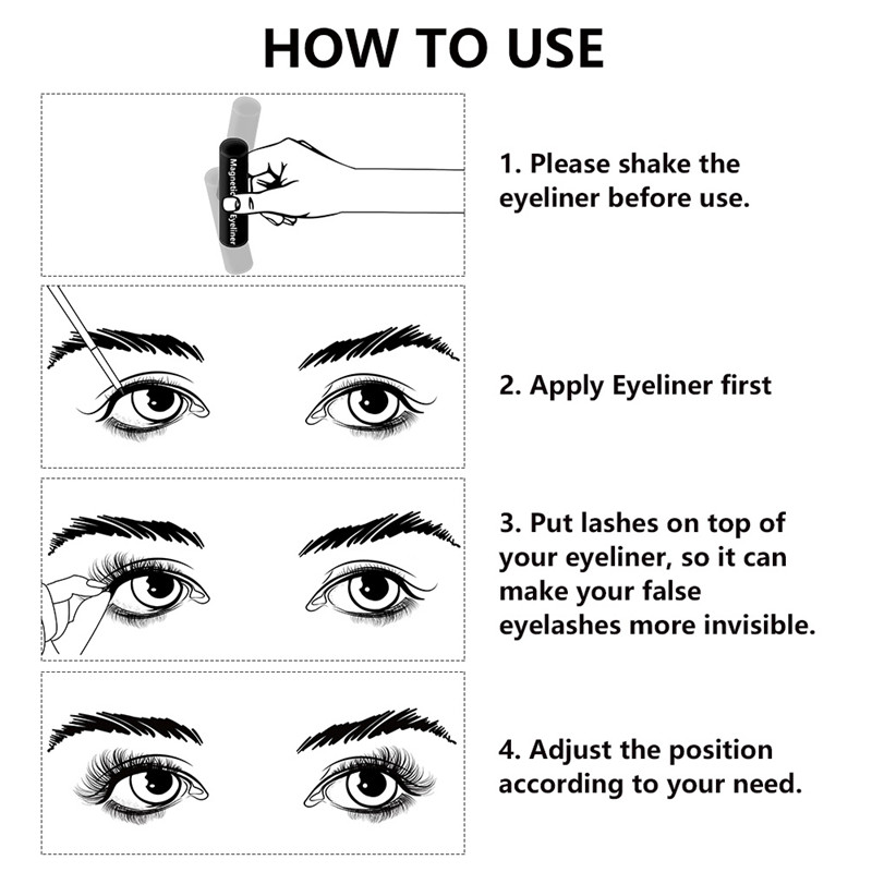 Hot Sell Magnetic Eyelashes with Eyeliner & 5 Magnet False Eyelash Tweezer Set Waterproof Long Lasting Eyelash Extension