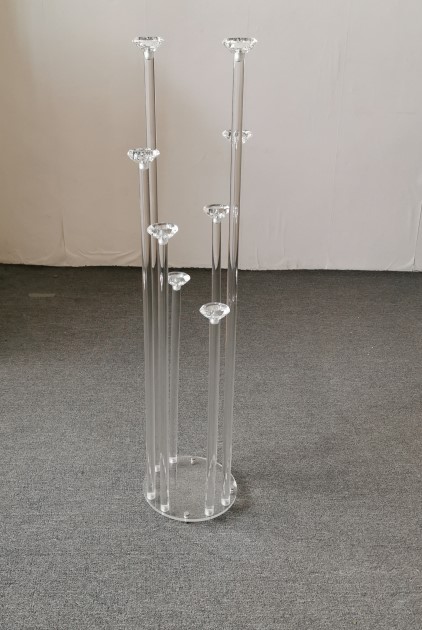 100% Acrylic Candle Holders Candelabrum 8-arms Candelabras Flower Rack Wedding Centerpieces Table Candlestick Christmas Party Home Decor XJ260305