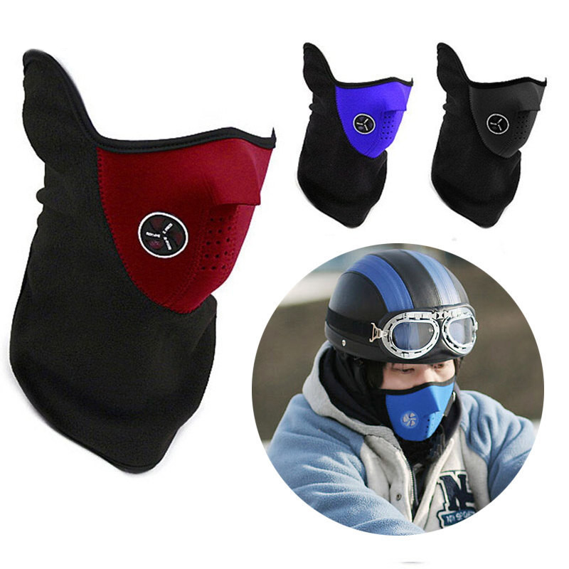 Motorcycle Half Face Mask Cover Cycling Riding Snowboard Ski Outdoor Sports Windproof Warm Winter Neck Face Mask