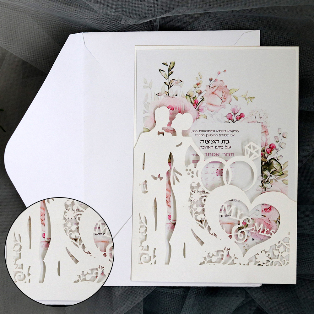 10set Personalised Pearl White Laser Cut Lace Effect Wedding Invitation Card Etched Bride & Groom Openwork Heart Frame Cards
10set Personalised Pearl White Laser Cut Lace Effect Wedding Invitation Card Etched Bride & Groom Openwork Heart Frame Cards