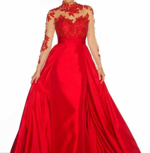 Sheer Red Prom Dresses Long High Neck Lace Taffeta A-Line Applique Sleeve Backless Formal Evening Gowns New Style Custom, Dark green
Sheer Red Prom Dresses Long High Neck Lace Taffeta A-Line Applique Sleeve Backless Formal Evening Gowns New Style Custom, Dark green