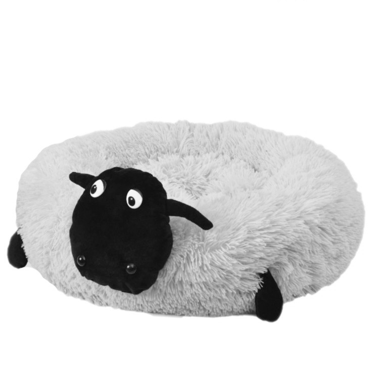 Round Dog Bed Washable long plush Dog Kennel Cats House Super Soft Cotton Mat Sofa For Dog Chihuahua Animals Pet Bed For Cat Bed 201225