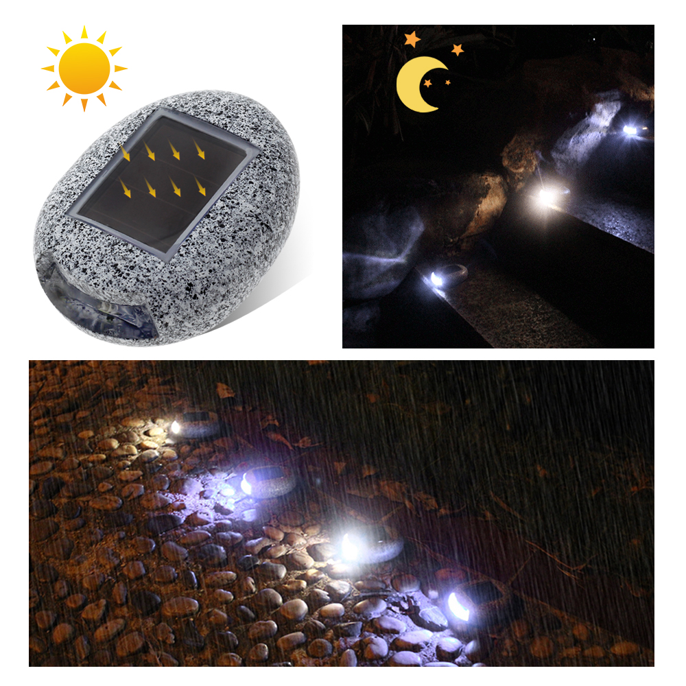 LED Solar Lamp Modern Simulation Stone Buried Light for Garden Waterproof Outdoor Security Solar Underground Light Lawn Lighting