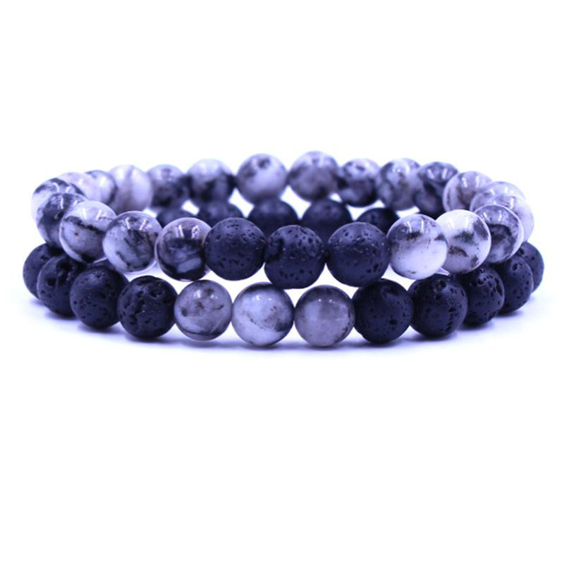 Women Men Natural Lava Rock Beads Chakra Bracelets Healing Energy Stone Meditation Mala Bracelet Fashion Essential Oil Diffuser Jewelry