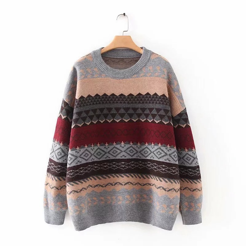 2020 Women Vintage Pullover and Sweaters Winter Loose Style Striped Pull Jumpers Korean style Knitwear Casual Tops Femme, Grey-collar
2020 Women Vintage Pullover and Sweaters Winter Loose Style Striped Pull Jumpers Korean style Knitwear Casual Tops Femme, Grey-collar