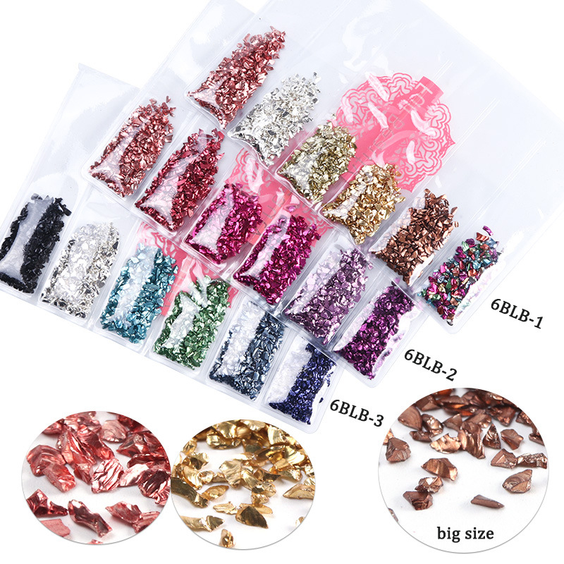 6pcs Broken Glass Stone for Nail Glitter Small Gravel Holographic 3D Flakes Sequins Irregular Gold Gem Tip Nail Art Decor
6pcs Broken Glass Stone for Nail Glitter Small Gravel Holographic 3D Flakes Sequins Irregular Gold Gem Tip Nail Art Decor
