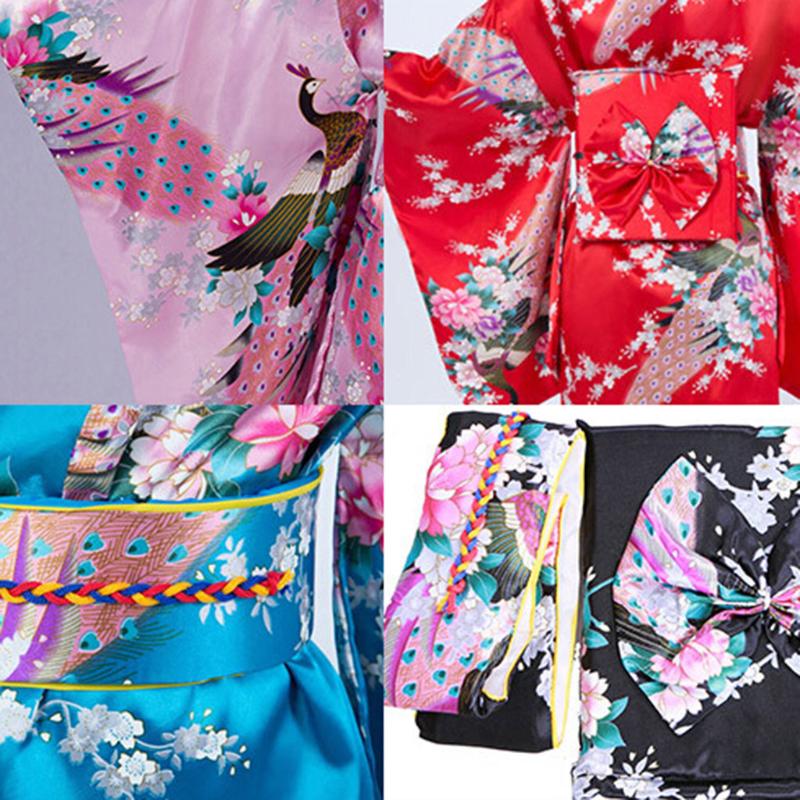Kimono Long Loose Japanese Printing Woman Yukata Dress Pajamas Oriental Kimono Pajamas Robe Ladies Dress