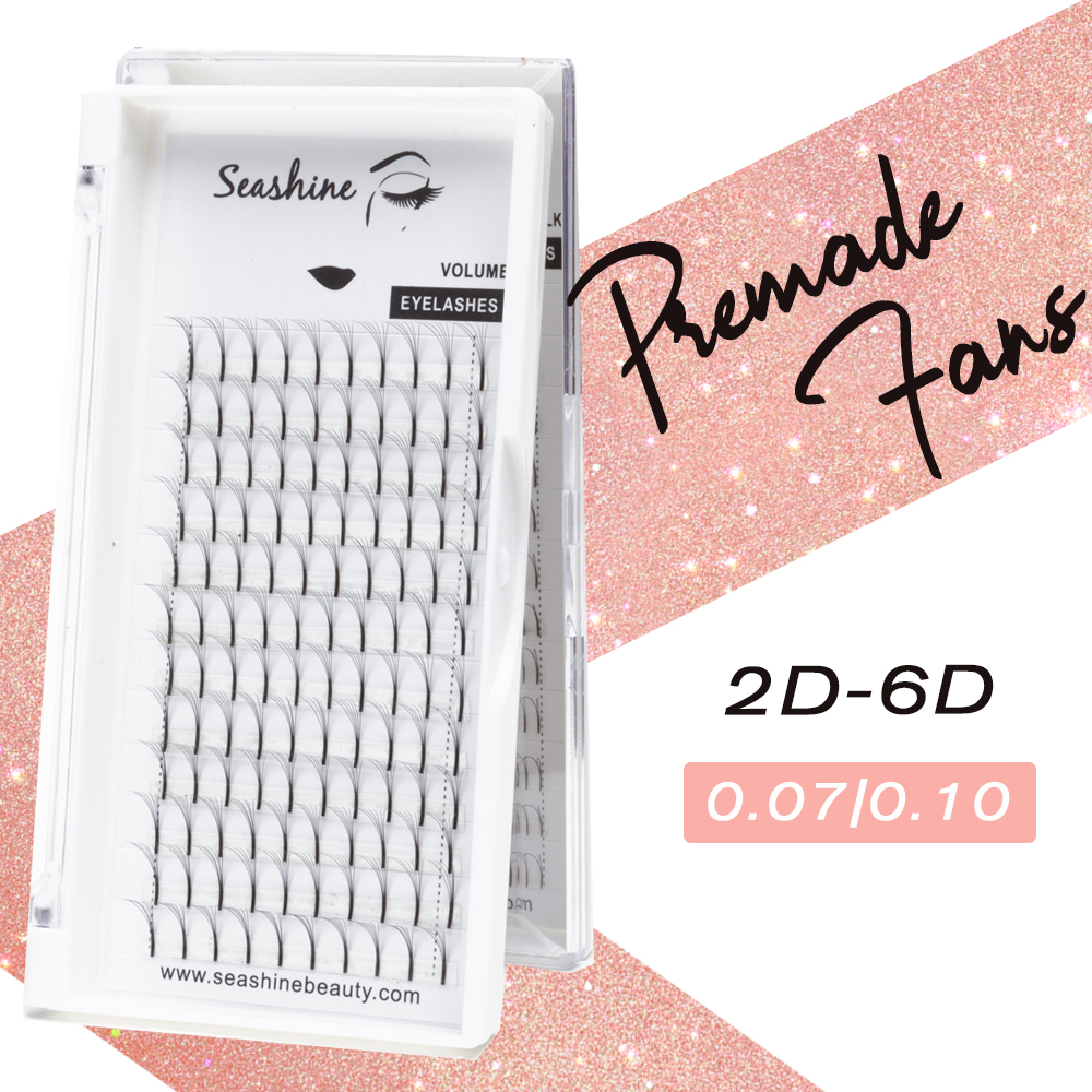 Seashine Lashes Long Stem 0.07/0.10 thickness High Quality Pre-fanned 2D Volume Lashes Eyelash Extension Supplies 100% Hand Made Accept OEM
Seashine Lashes Long Stem 0.07/0.10 thickness High Quality Pre-fanned 2D Volume Lashes Eyelash Extension Supplies 100% Hand Made Accept OEM