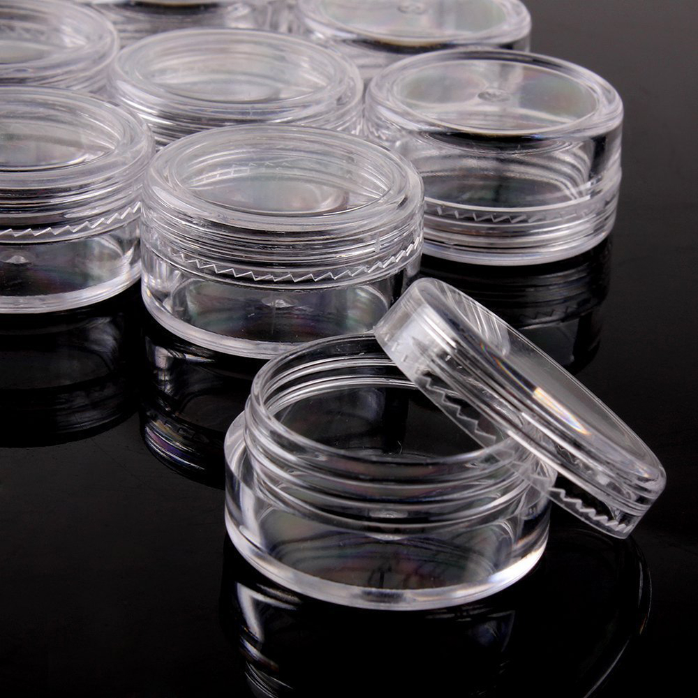 100pc 2/3/5g Sample Clear Cream Jar Mini Cosmetic Bottles Containers Transparent Pot For Nail Arts Small Clear Can Tin For
100pc 2/3/5g Sample Clear Cream Jar Mini Cosmetic Bottles Containers Transparent Pot For Nail Arts Small Clear Can Tin For