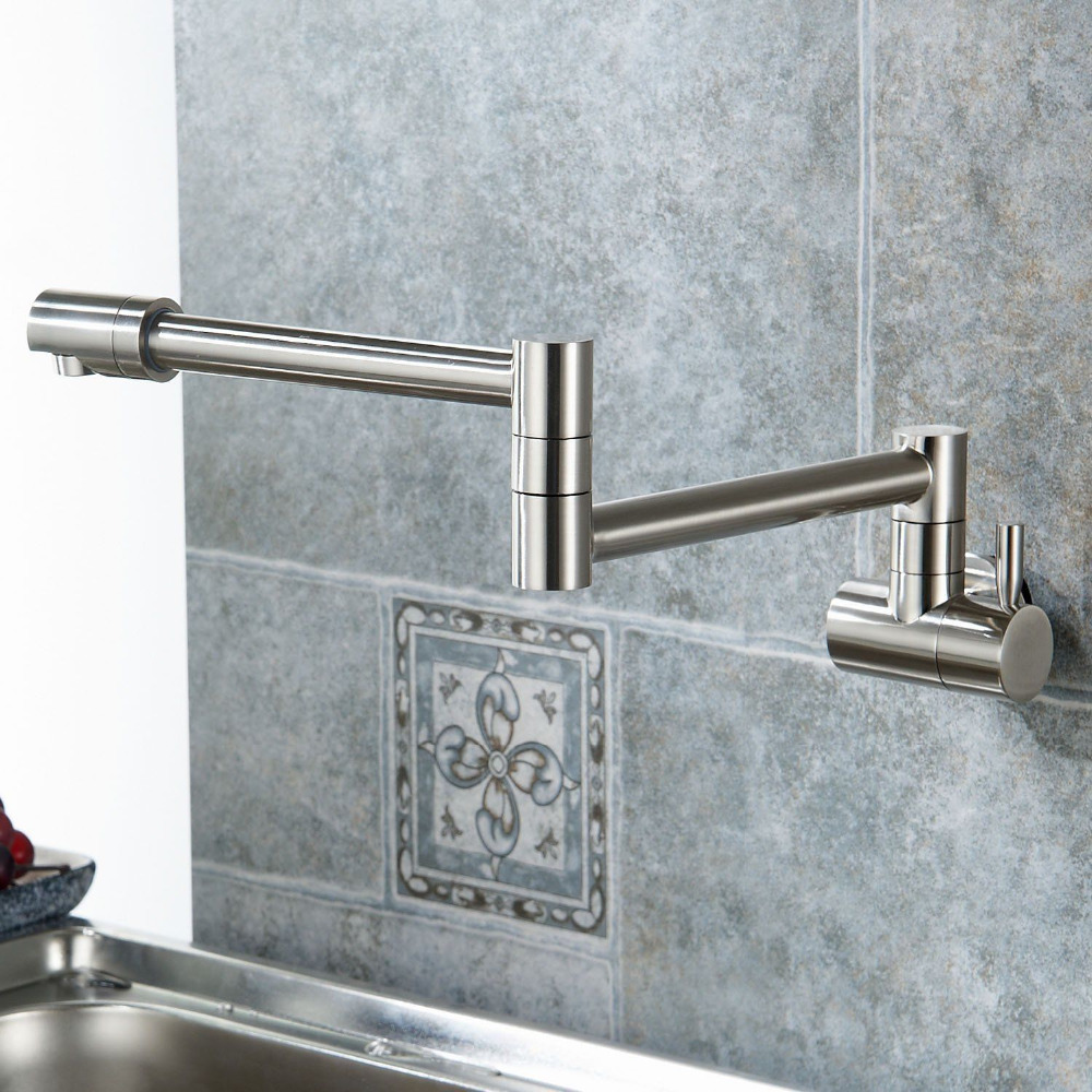 Folding Single Kitchen Faucet Sink Pot Filler Faucet Cold Water Wall Mount Tap Brass Faucets Chrome Brushed nickel oil rubbed
Folding Single Kitchen Faucet Sink Pot Filler Faucet Cold Water Wall Mount Tap Brass Faucets Chrome Brushed nickel oil rubbed