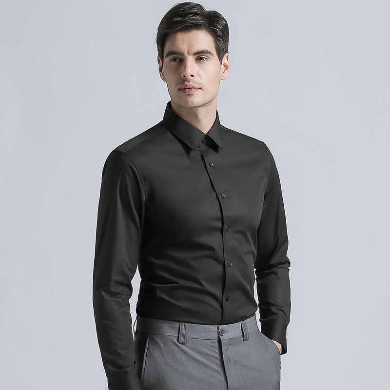 2020 Men's High Quality Solid Color Fashion Shirts Mens Regular Fit Shirts Long Sleeve Formal Business Suits Men Black
2020 Men's High Quality Solid Color Fashion Shirts Mens Regular Fit Shirts Long Sleeve Formal Business Suits Men Black