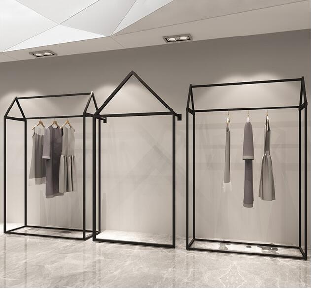 Clothing store display rack Commercial Furniture men's and women's clothes shop hanging show racks floor type